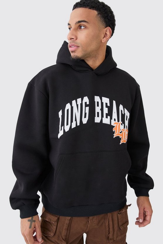 Oversize Long Beach Hoodie im College-Stil