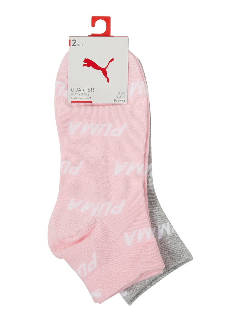 Sneakersocken mit Logo-Muster im 2er-Pack in hellrosa