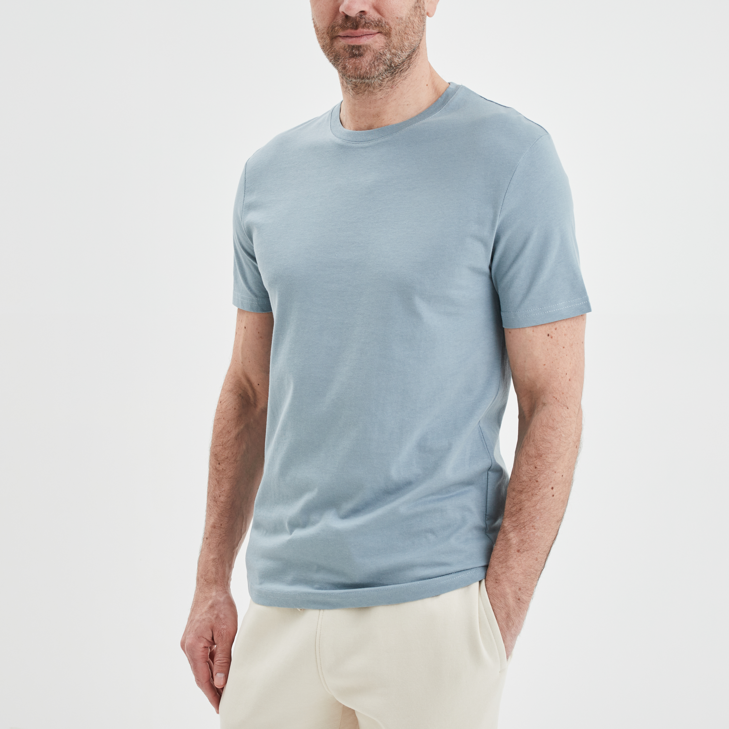 T-shirt en coton manches courtes gris homme | La Halle