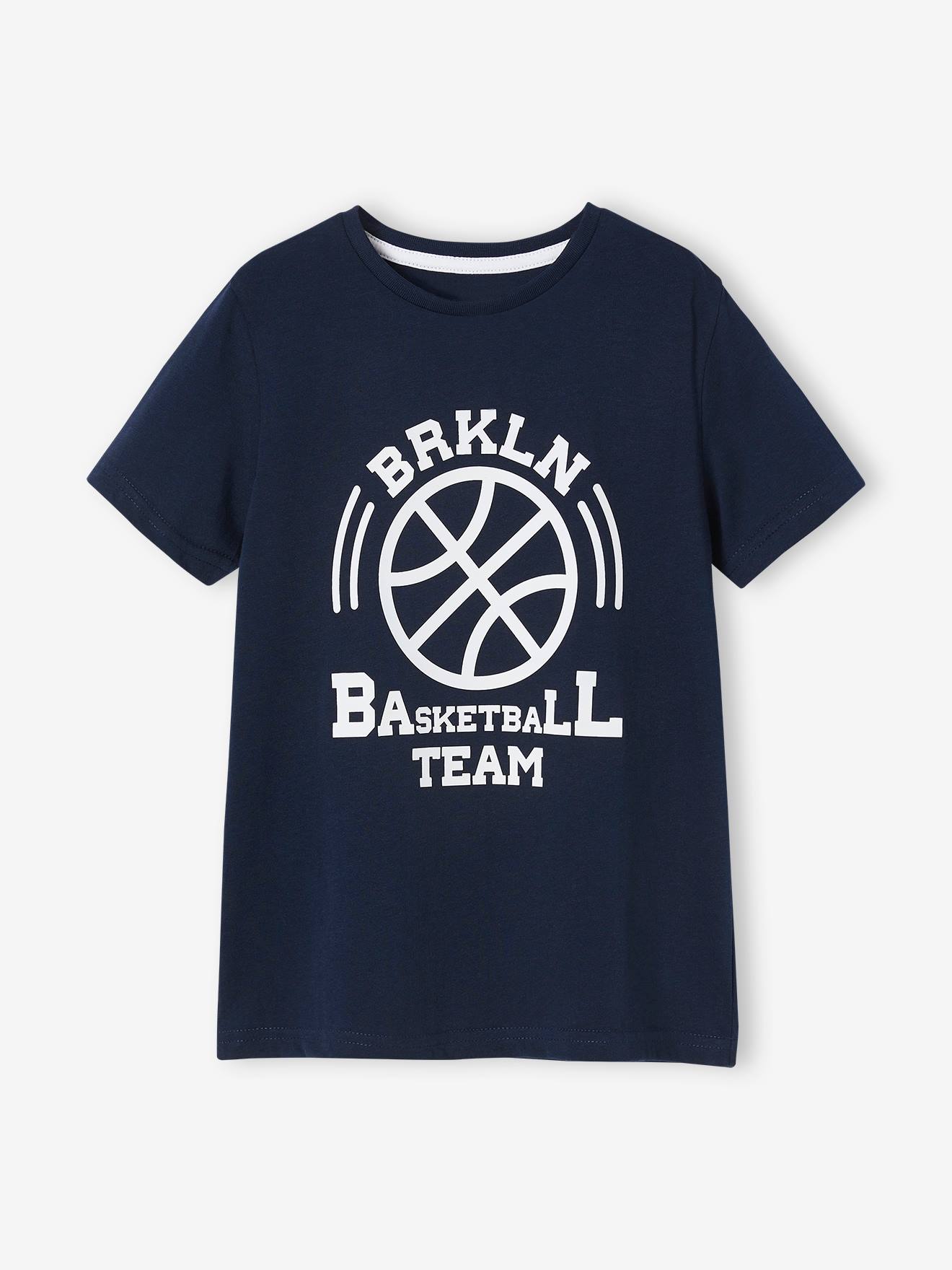 Tee-shirt sport motif ballon en relief garçon bleu nuit