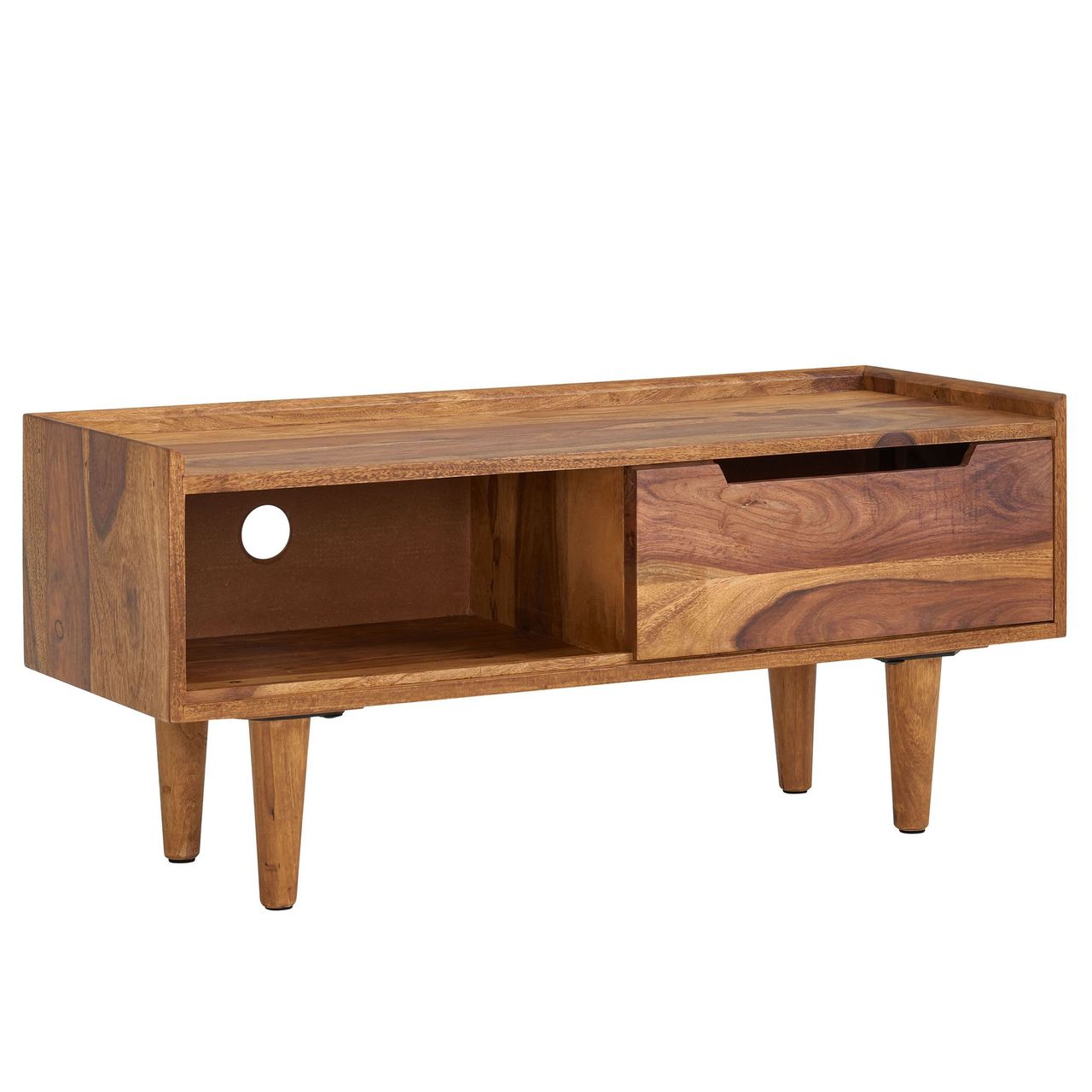Skyport WOHNLING TV Schrank 95x44x34 cm Lowboard Holz Fernsehkommode Fernsehschrank