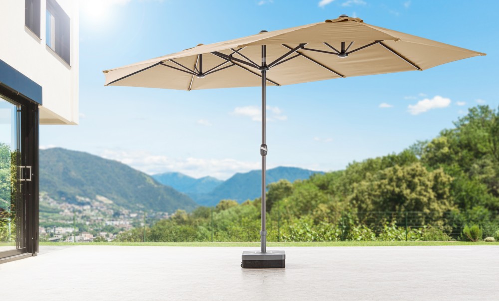 Solax Sunshine XXL-Oval-Sonnenschirm, beige/natur