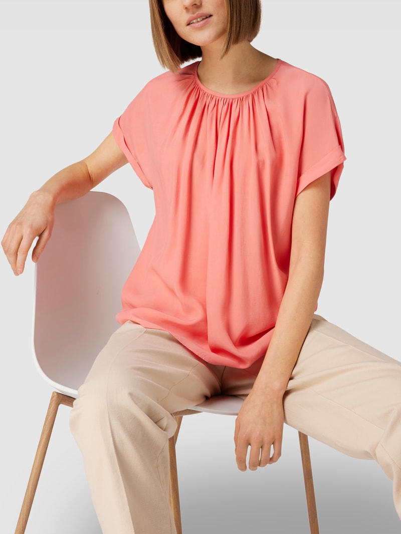 Bluse mit Raffungen in lachs