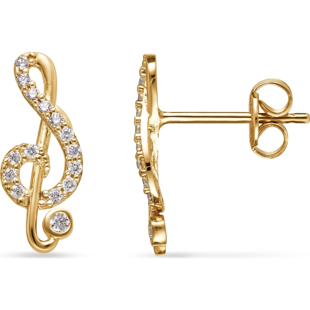 FAVS Boucles d'oreilles à fermoir à poussette 375 Or jaune Boucles d'oreilles