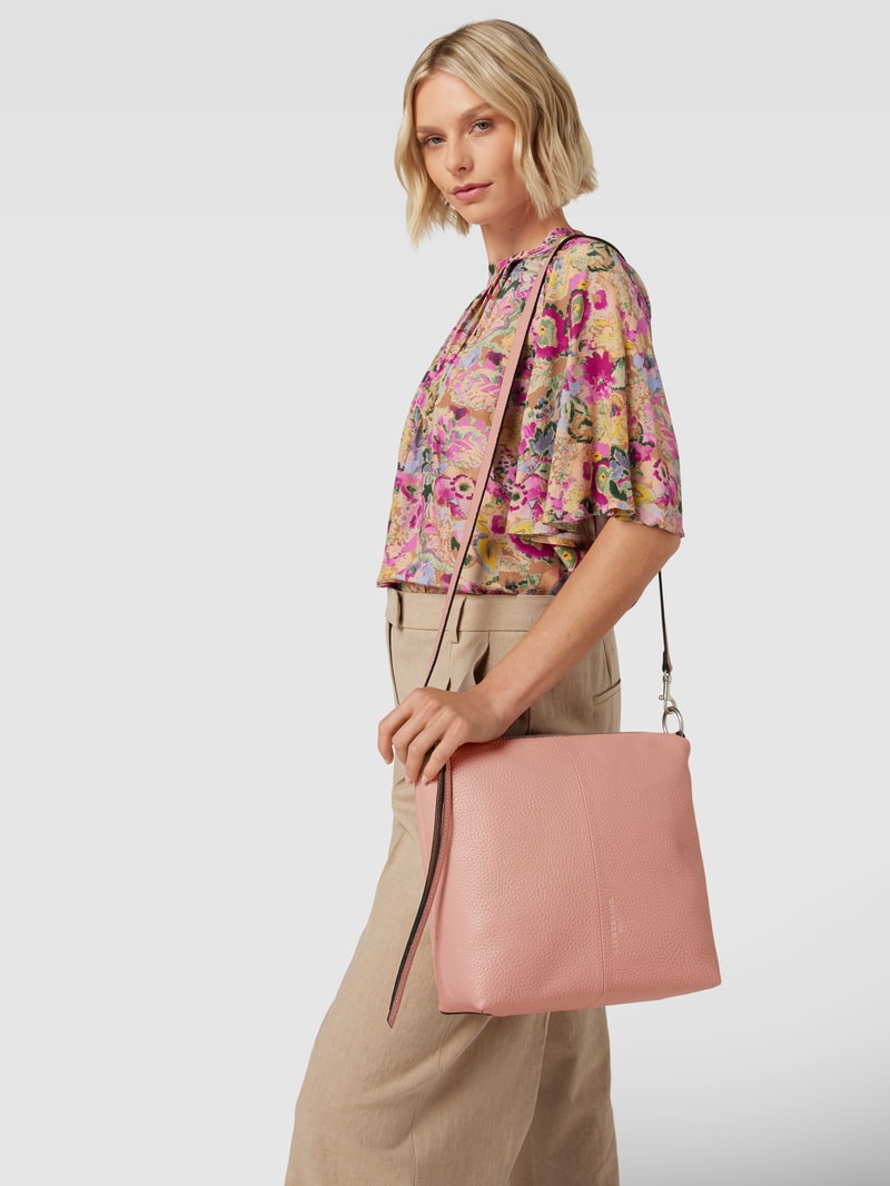 Hobo Bag aus Leder mit Label-Detail Modell 'AISSA' in rosé