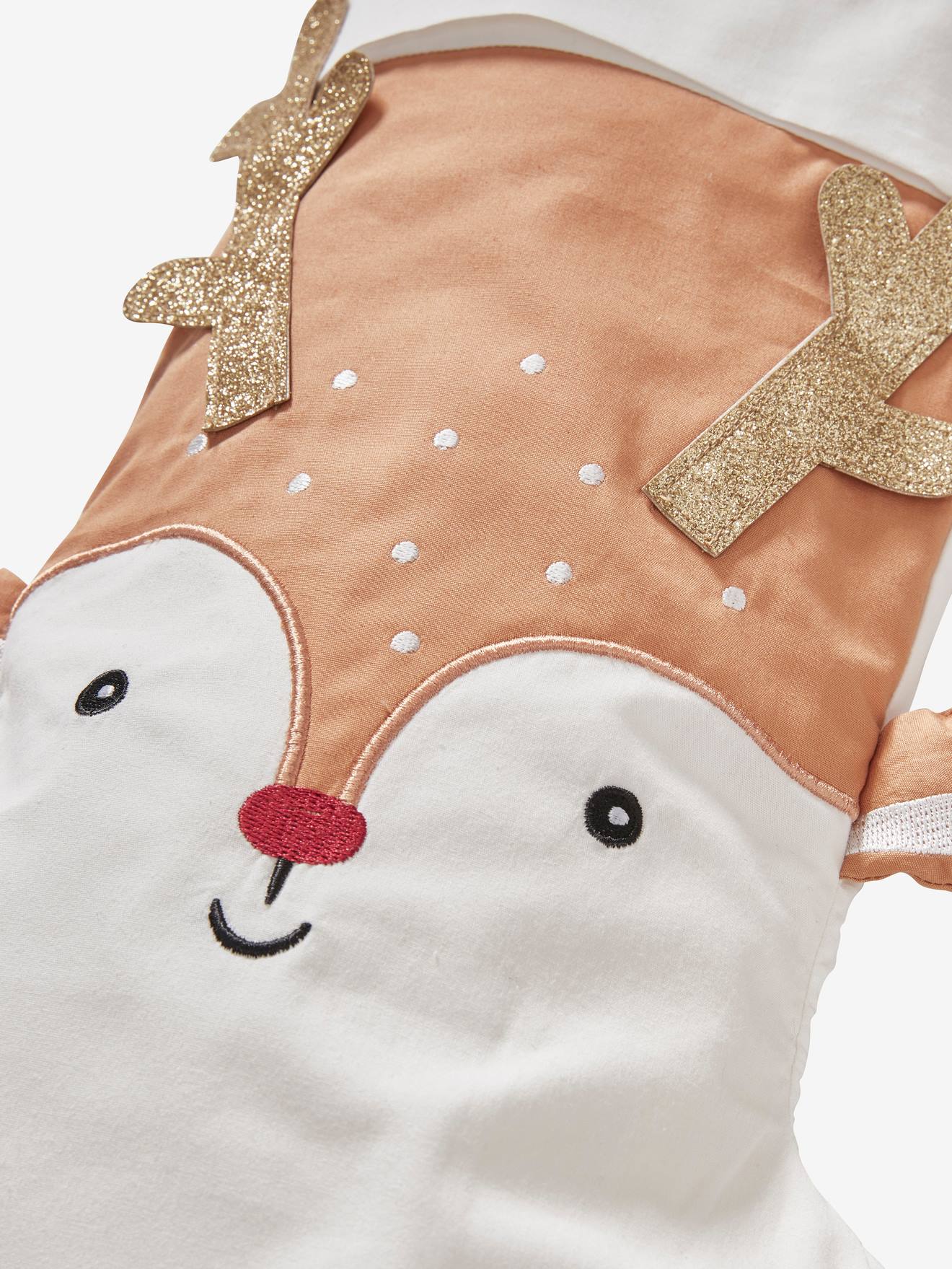Chaussette de Noël personnalisable Renne blanc