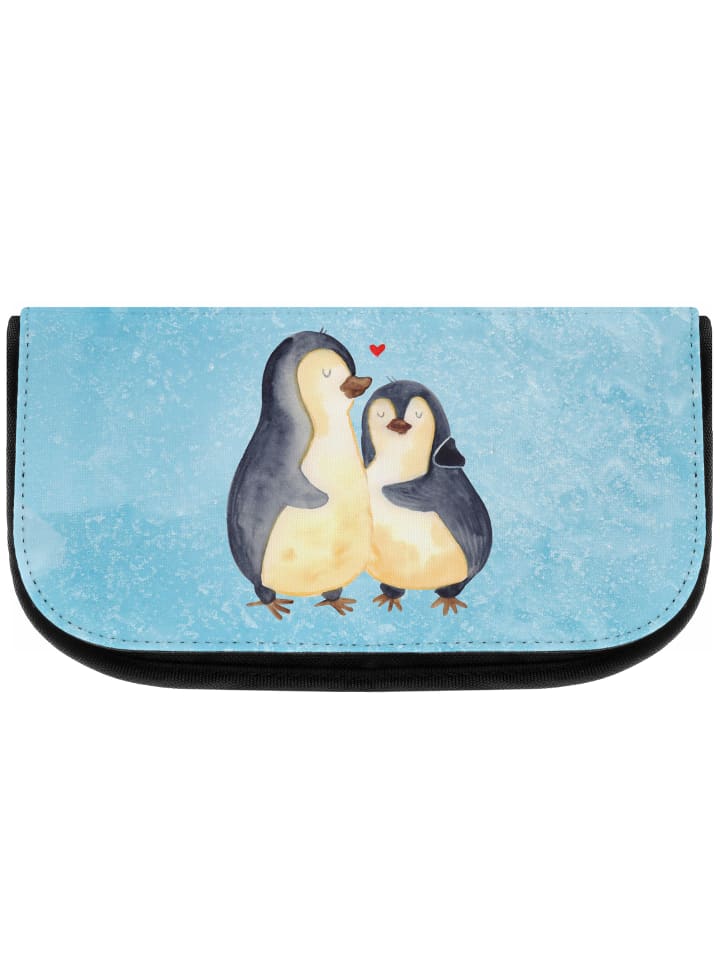Mr. & Mrs. Panda Kosmetiktasche Pinguin umarmen ohne Spruch in Eisblau günstig kaufen onesize
