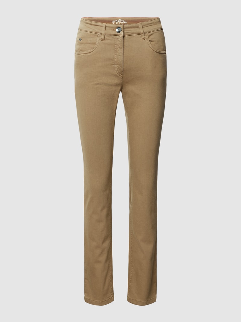 Slim Fit Jeans mit Stretch-Anteil Modell 'TWIGY' in sand