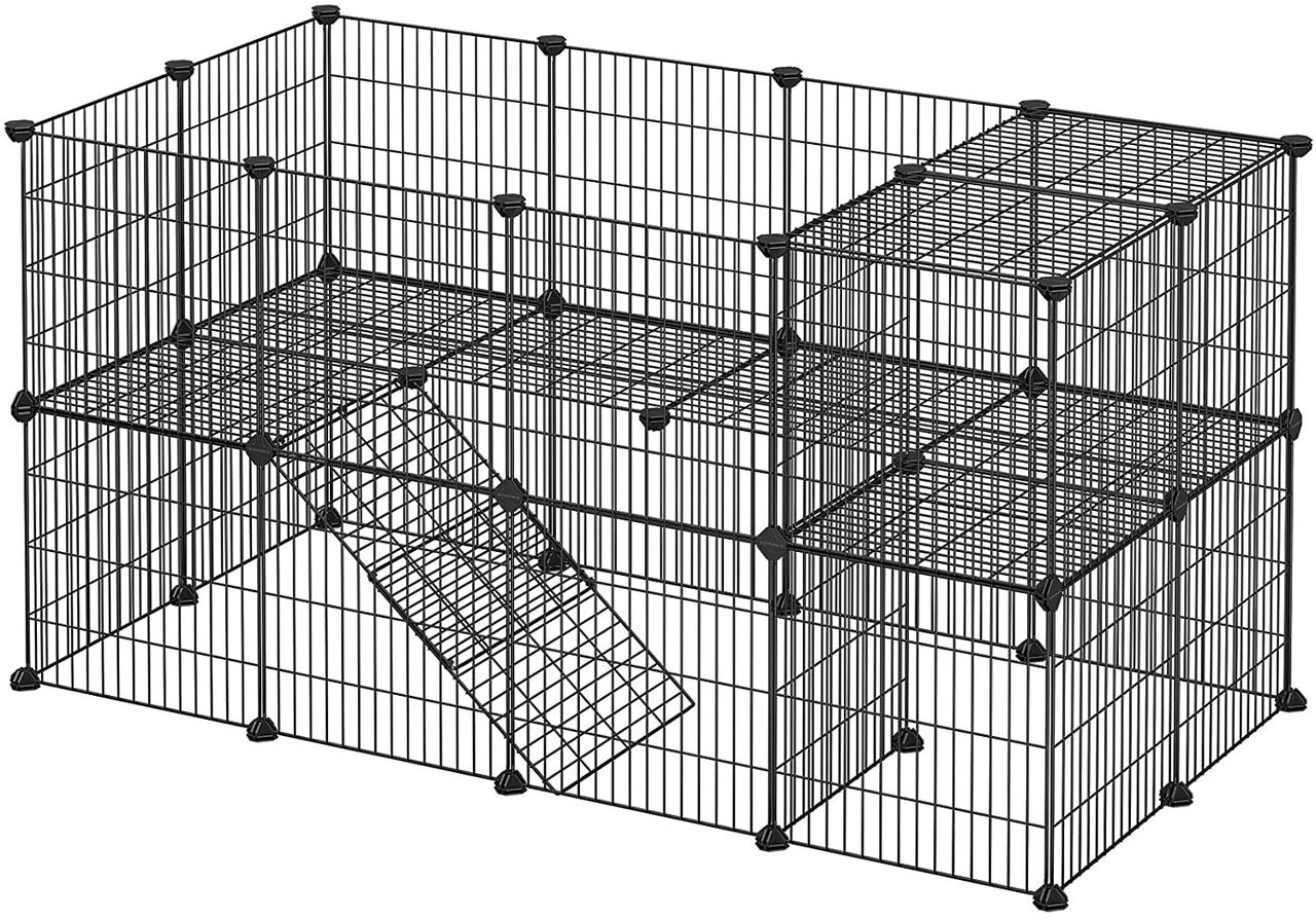 Songmics Haustierkäfig 2-stöckig, 143 x 73 x 71 cm