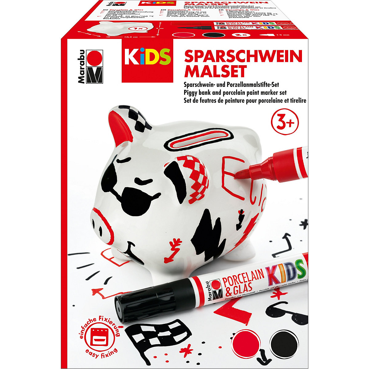 KiDS Porcelain & Glas Painter - Sparschwein-Set