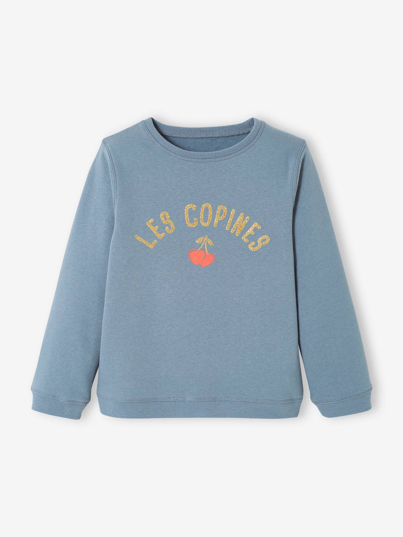 Sweat Basics motifs détails irisés fille prune