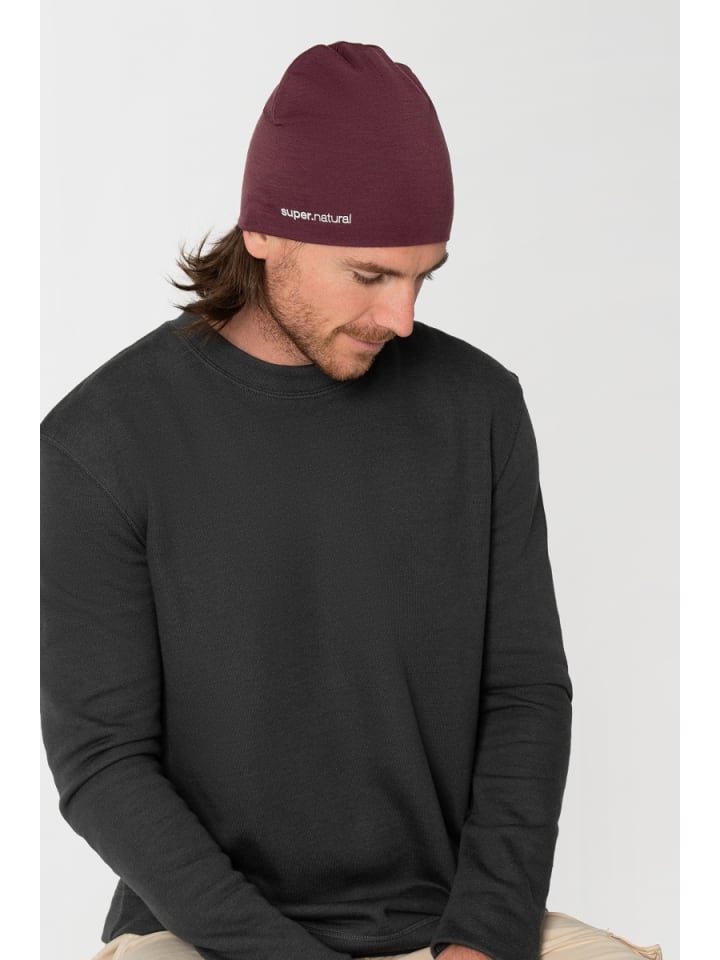 super.natural Merino Mütze EVERYDAY HAT in rot günstig kaufen onesize