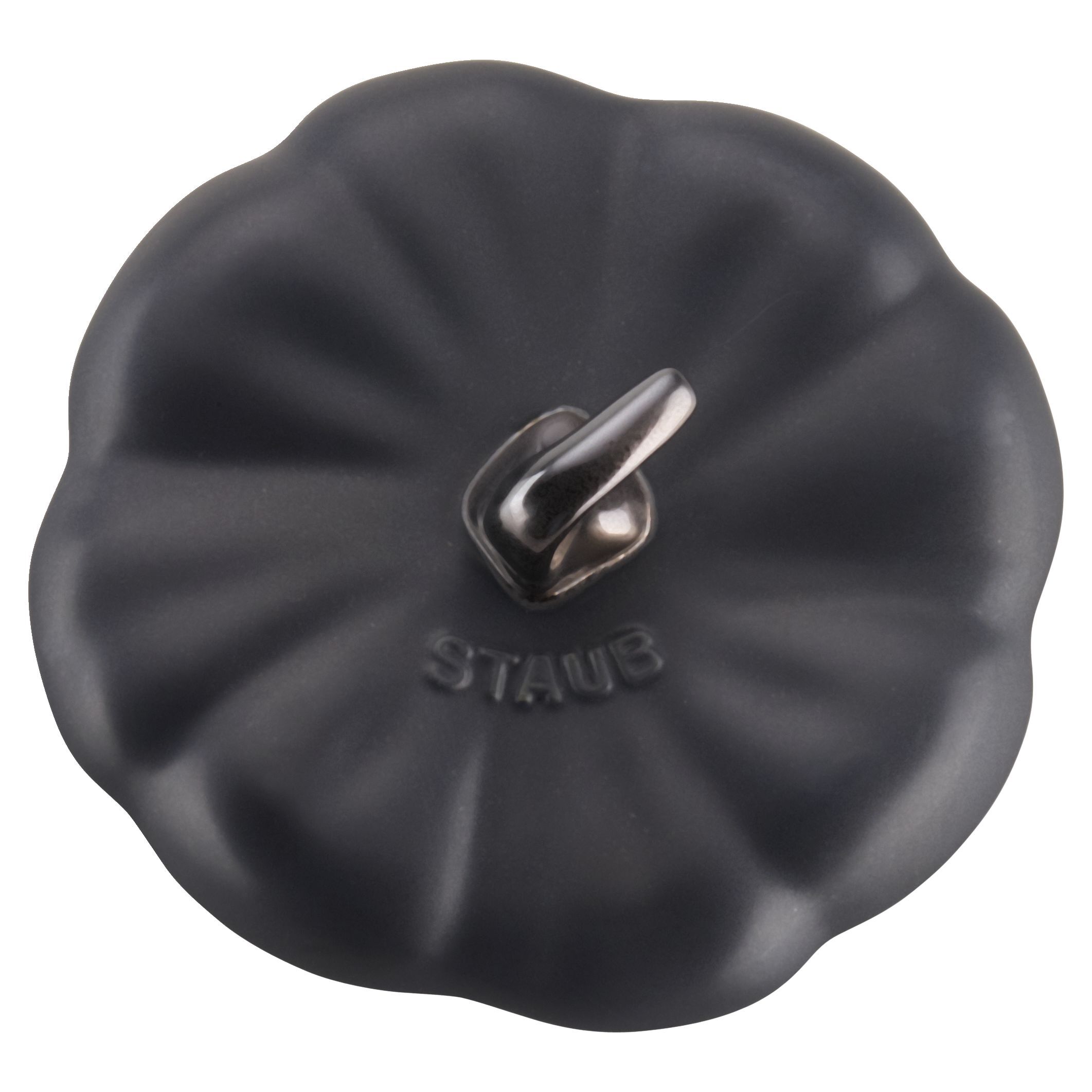 Cocotte 12 cm, Kürbis, Schwarz, Keramik