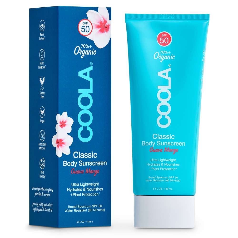 Coola Lotion Solaire Corps SPF50 Goyave Mangue Riche en ingrédients naturels hydratants