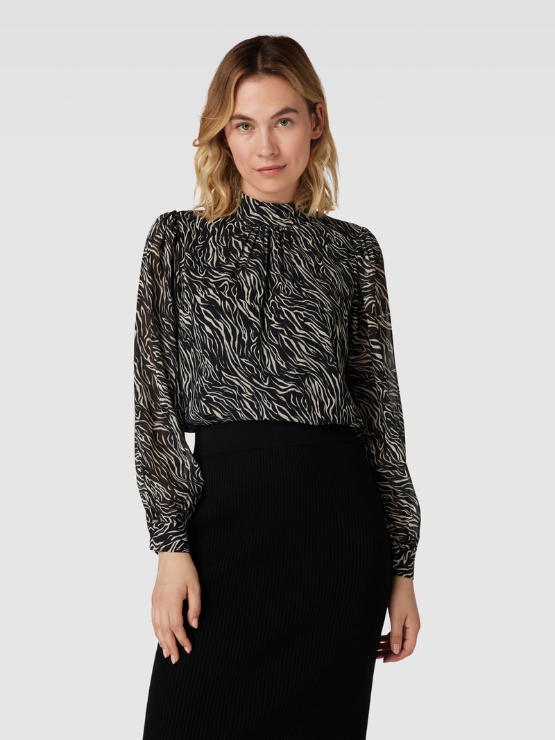 Bluse mit Ballonärmeln Modell 'MILA' in schwarz