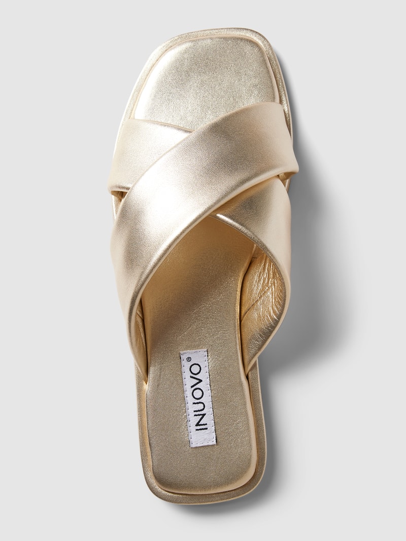 Slides mit gekreuzten Riemen in gold