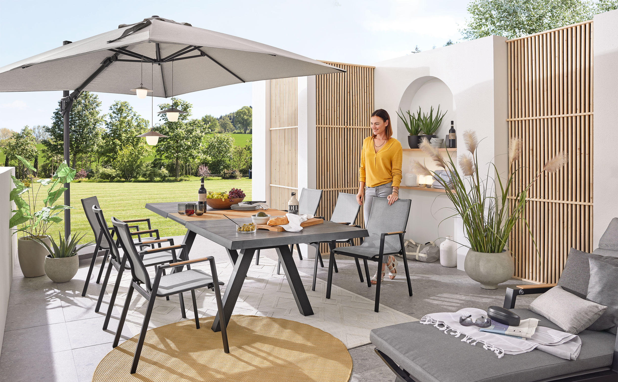 MONDOGartenstuhl stapelbar Alu/Teak