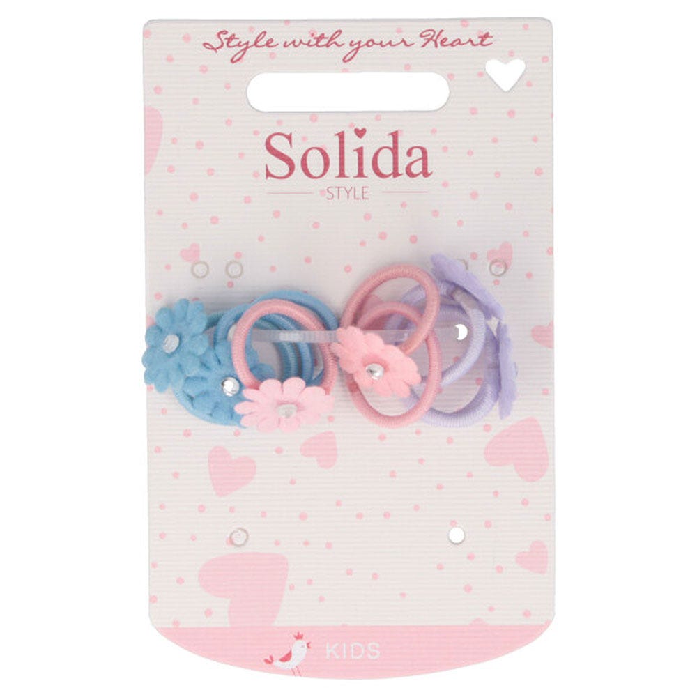 Solida Zopfabbinder klein Blume Pastell-Töne 9 Stk.