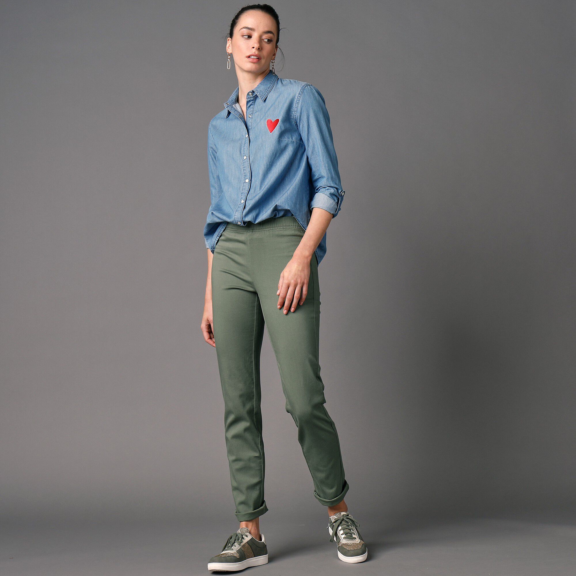 Pantalon sculptant effet ventre plat taille élastiquée