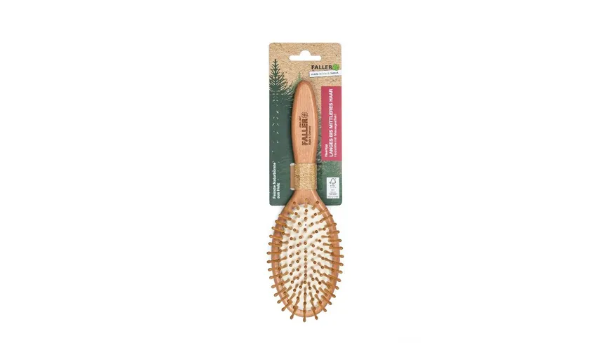 FALLER Haarbürste Buche, oval, groß, Holzstifte