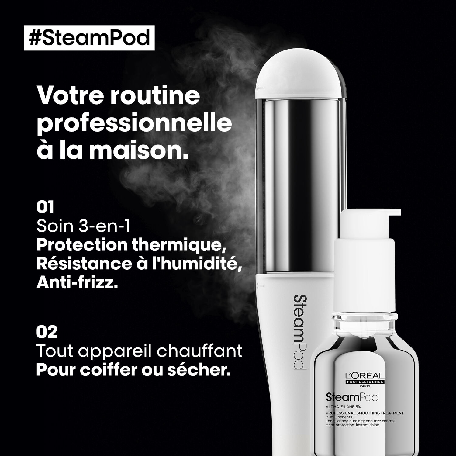 l'oréal professionnel SteamPod Soin Lissant Professionnel - Tous types de cheveux