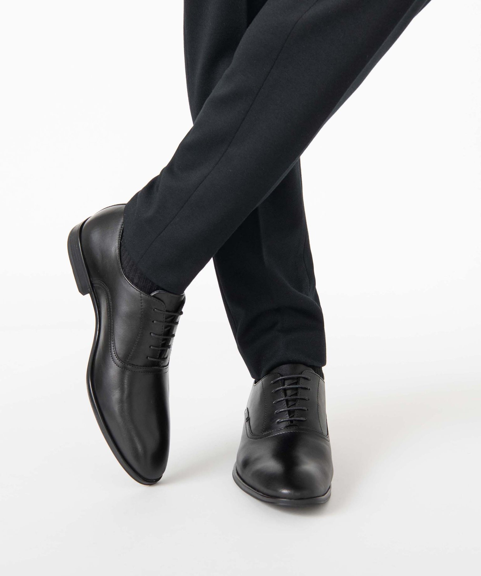 Richelieux homme unis dessus cuir lisse - Tanéo noir | GEMO