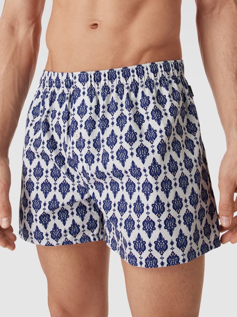 Boxershorts mit Karomuster Modell 'Fancy Woven Boxer' in marineblau