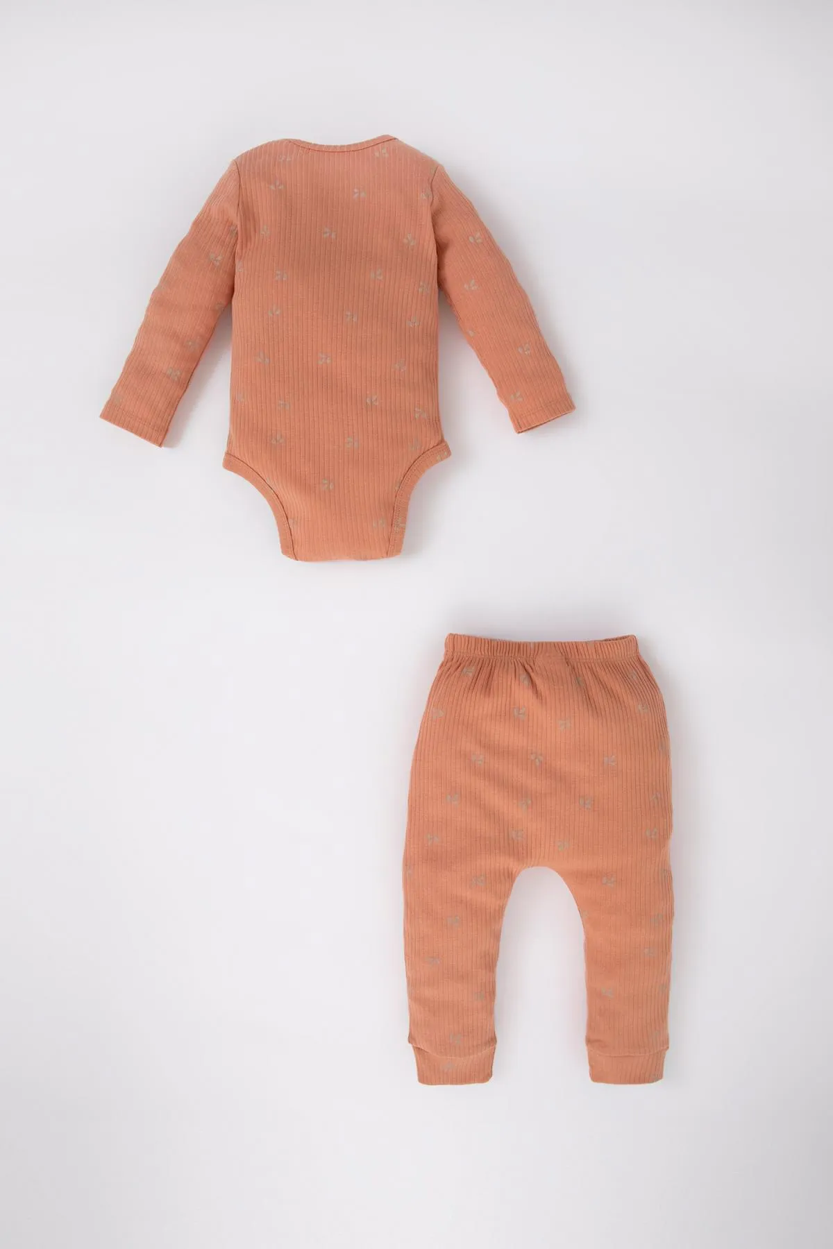 DeFacto  2-teiliges Set mit bedrucktem, geripptem Leibchen und Oberteil zum Anstecken für Babys