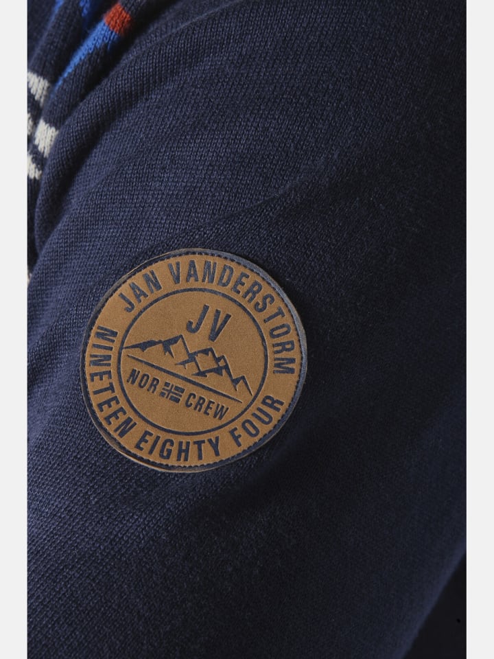 Jan Vanderstorm Pullover ERIKVALD in dunkelblau gemustert günstig kaufen