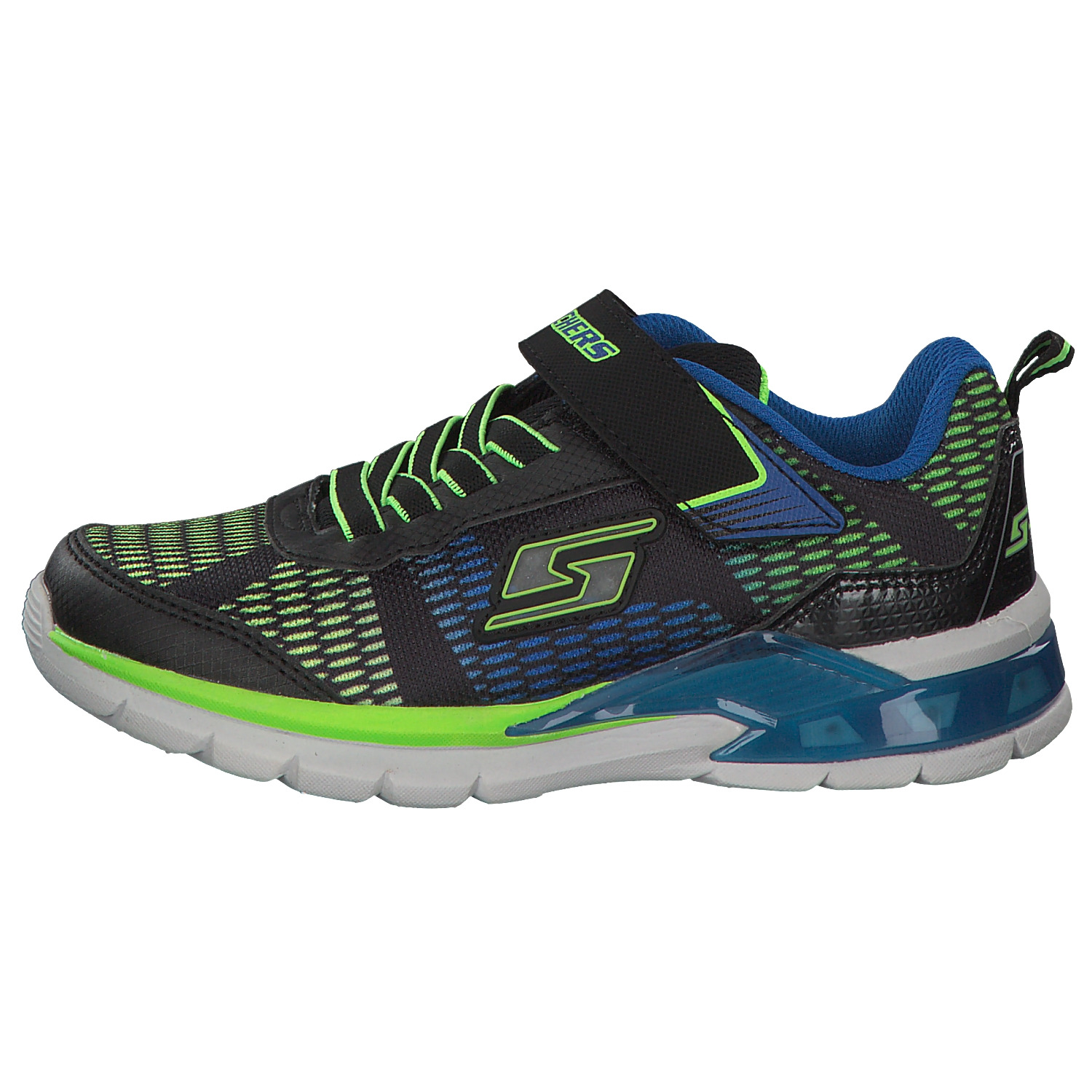 Skechers 90553, Sneakers Low, Kinder, Blau (Blau/Grün)