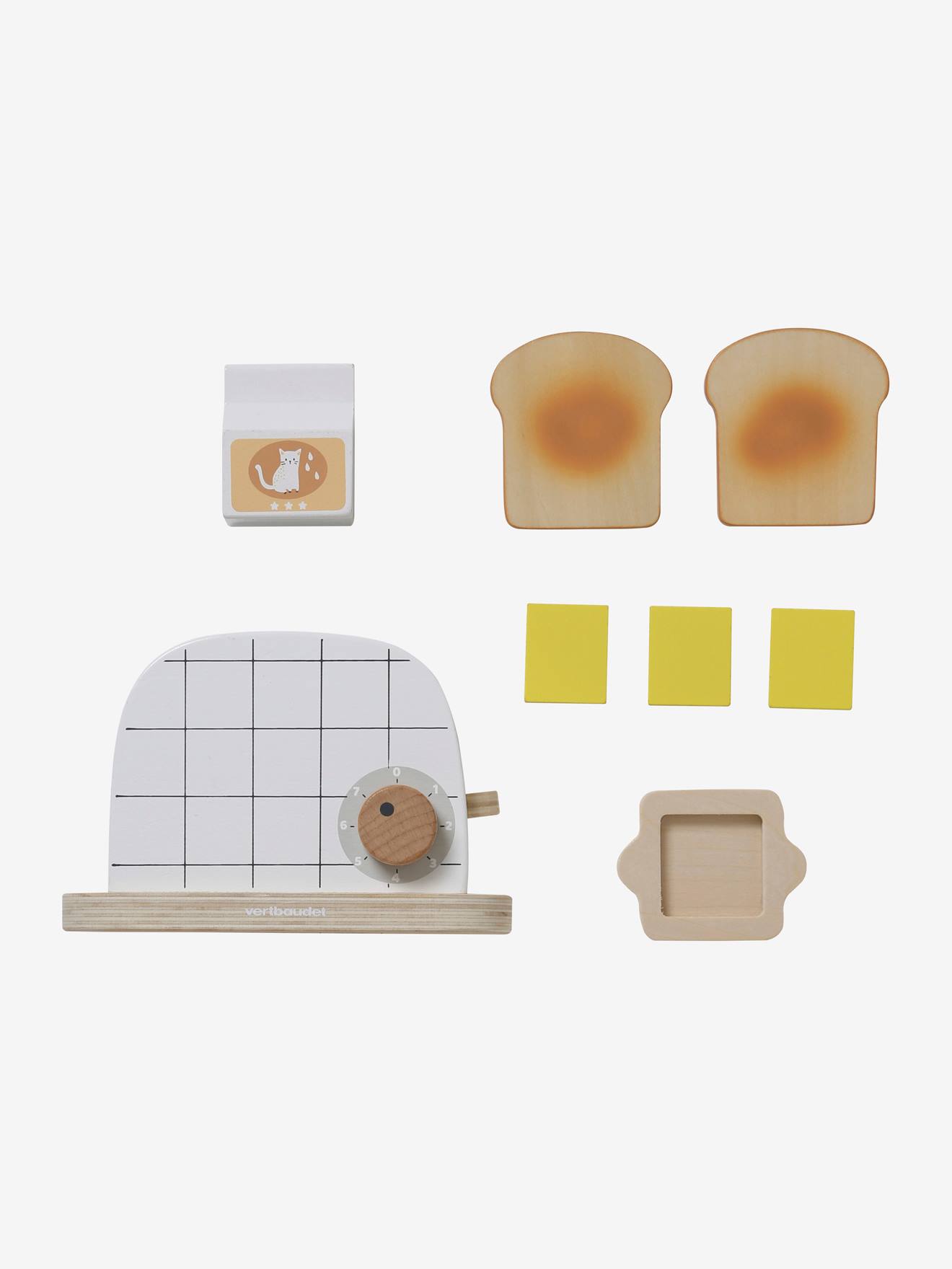 Vertbaudet Spiel-Toaster mit Zubehör, Holz FSC MIX - mehrfarbig
