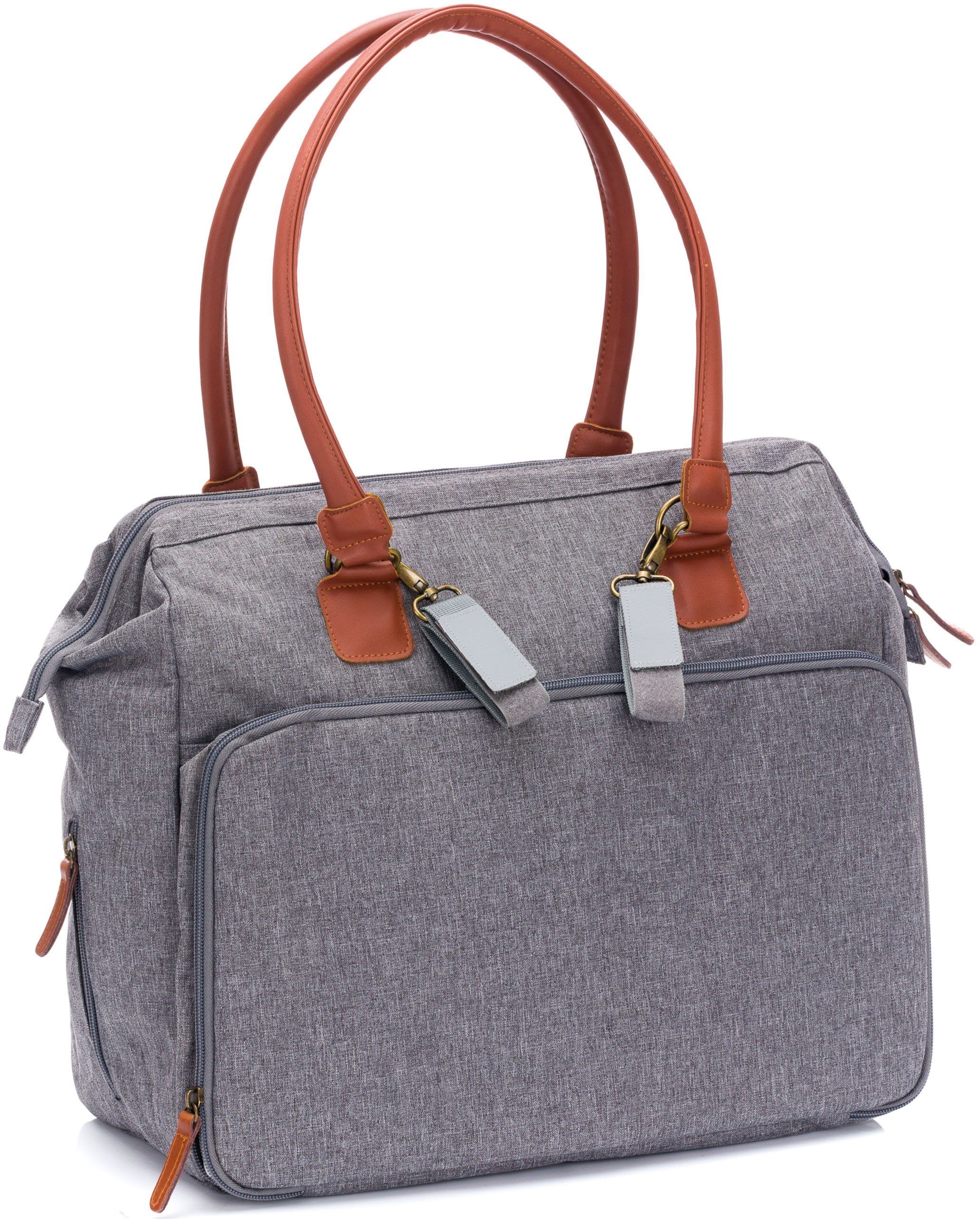 Fillikid Wickeltasche Oxford, grau melange, mit Wickelunterlage