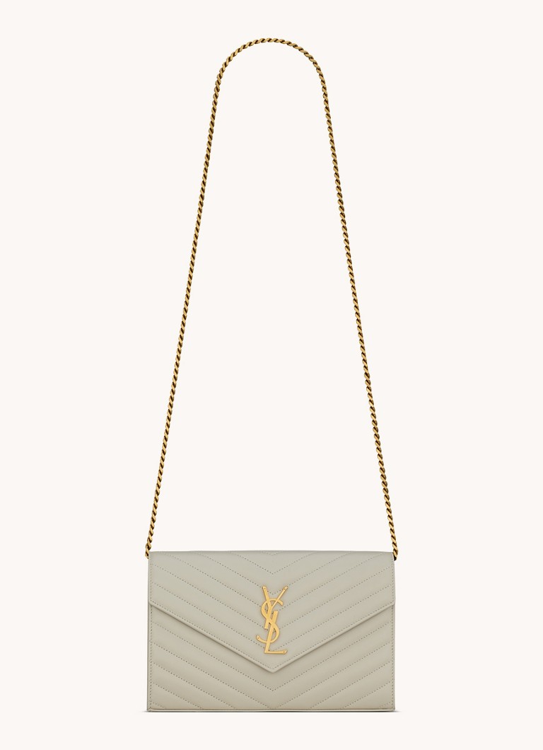 Saint Laurent Cassandre Matelassé lampaannahkainen lompakko olkahihnalla