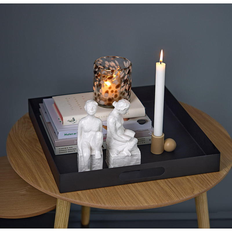 Home Lys/dekorfat 40x40x5 cm metall sort