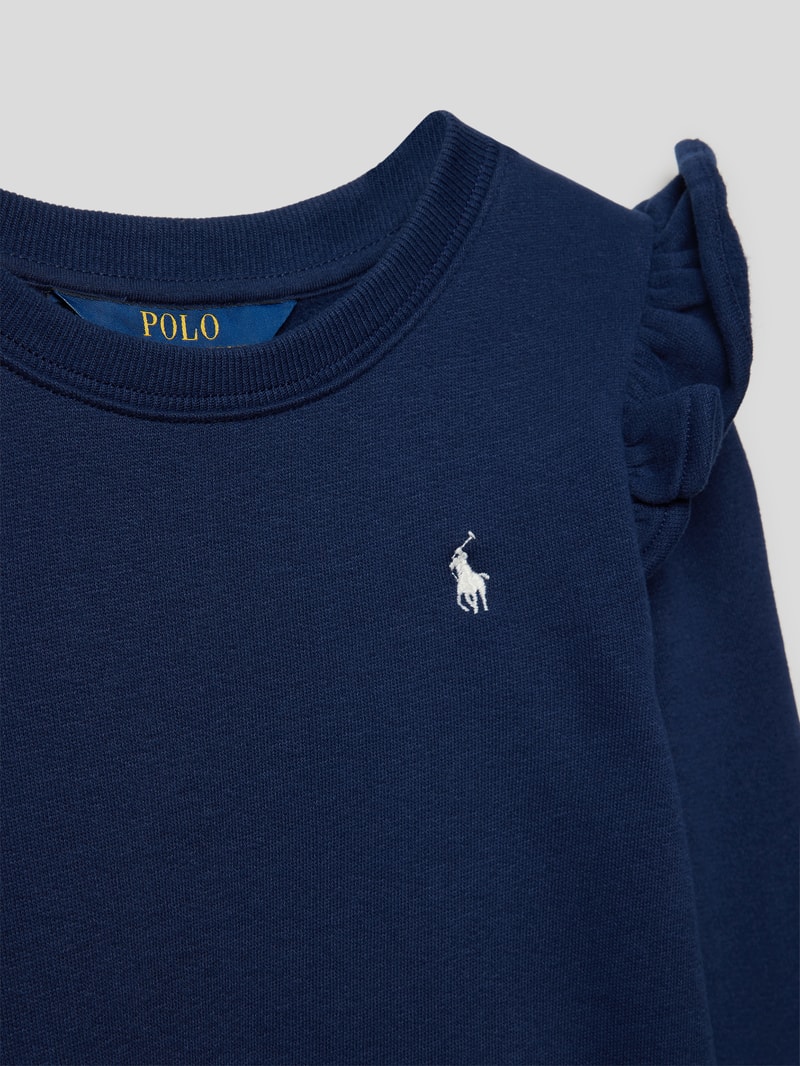 Sweatkleid mit Logo-Stitching Modell 'DAY' in marineblau