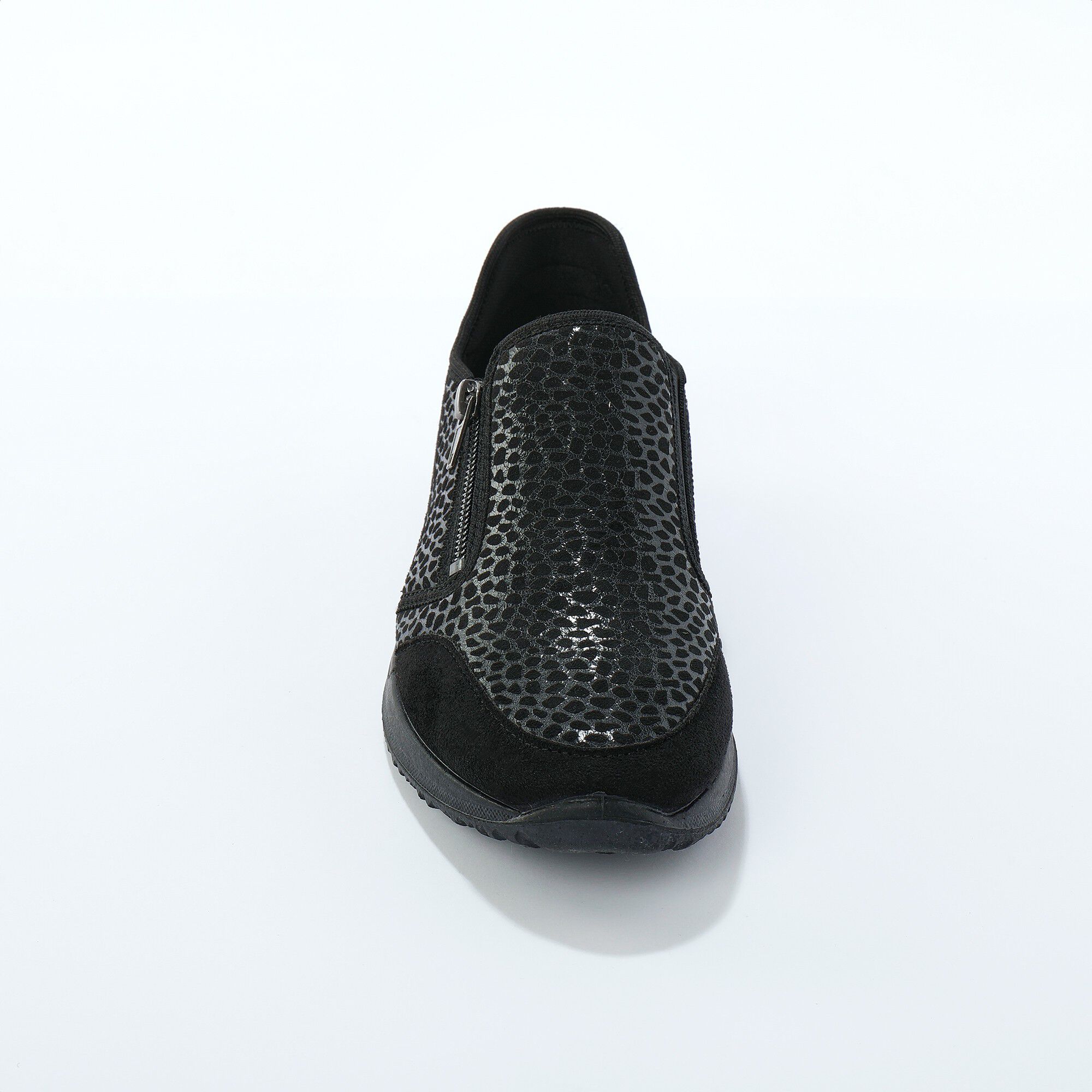 Baskets zippées spécial pieds sensibles en tissu extensible