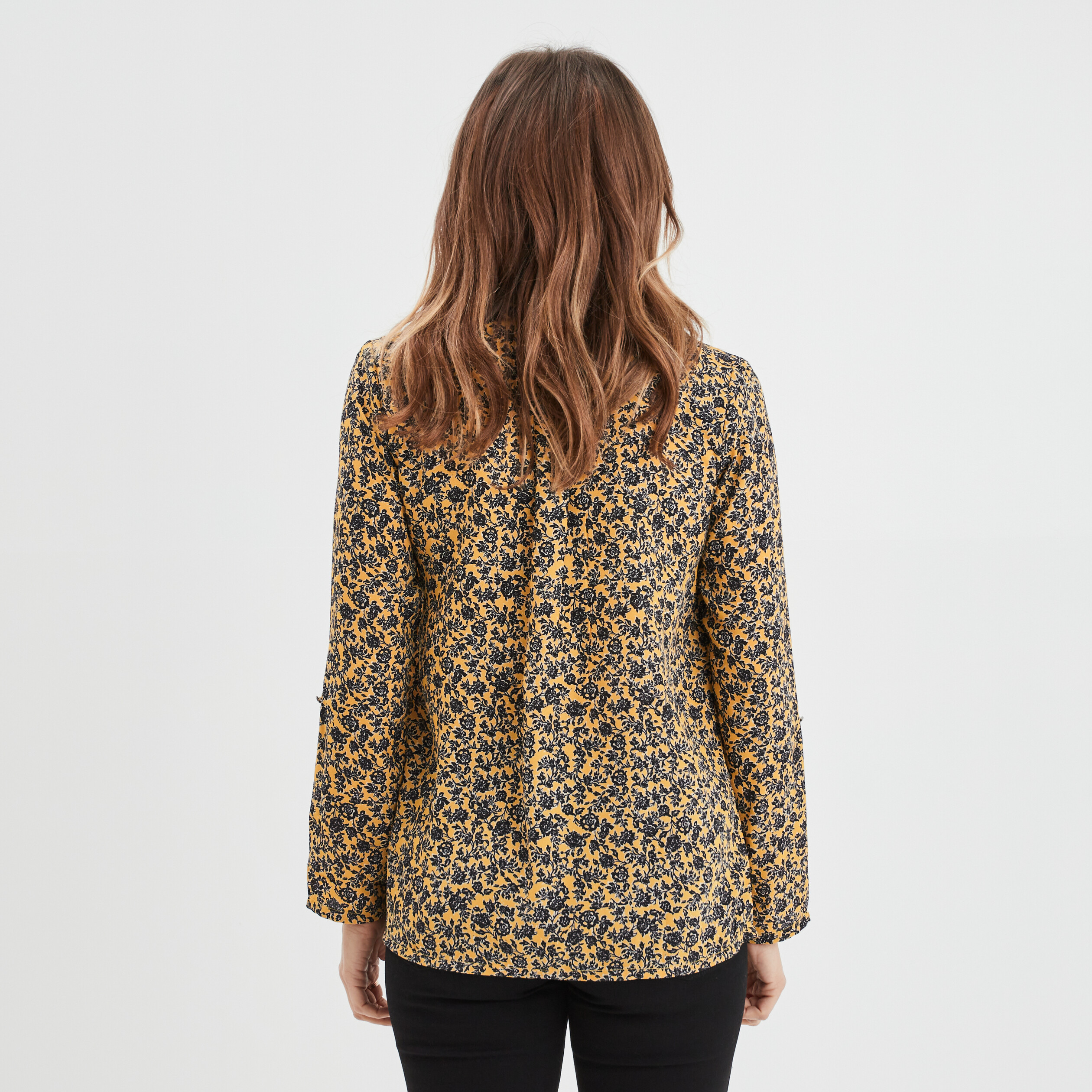 Blouse manches longues jaune moutarde femme | La Halle