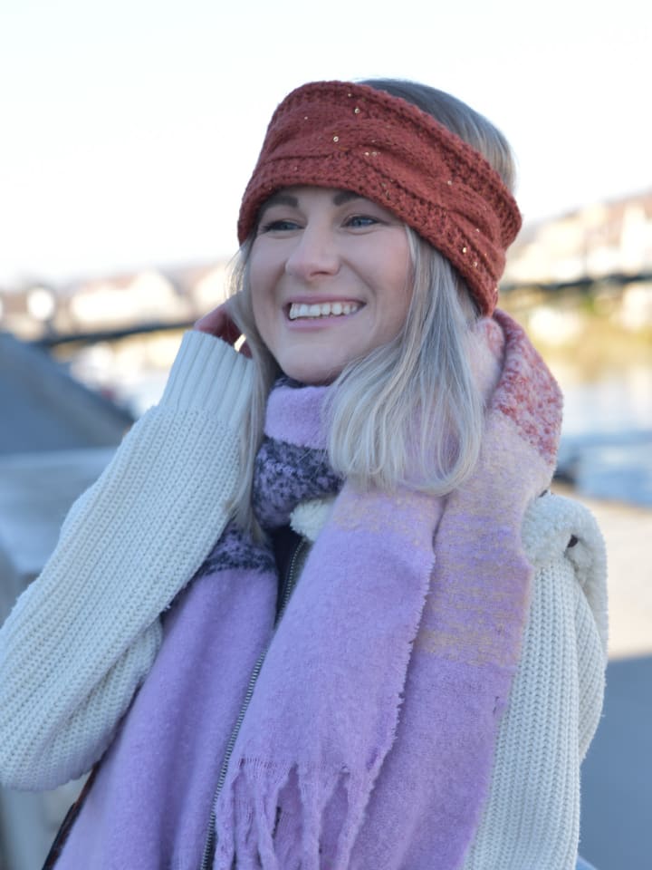 styleBREAKER Strick Stirnband in Cognac günstig kaufen onesize