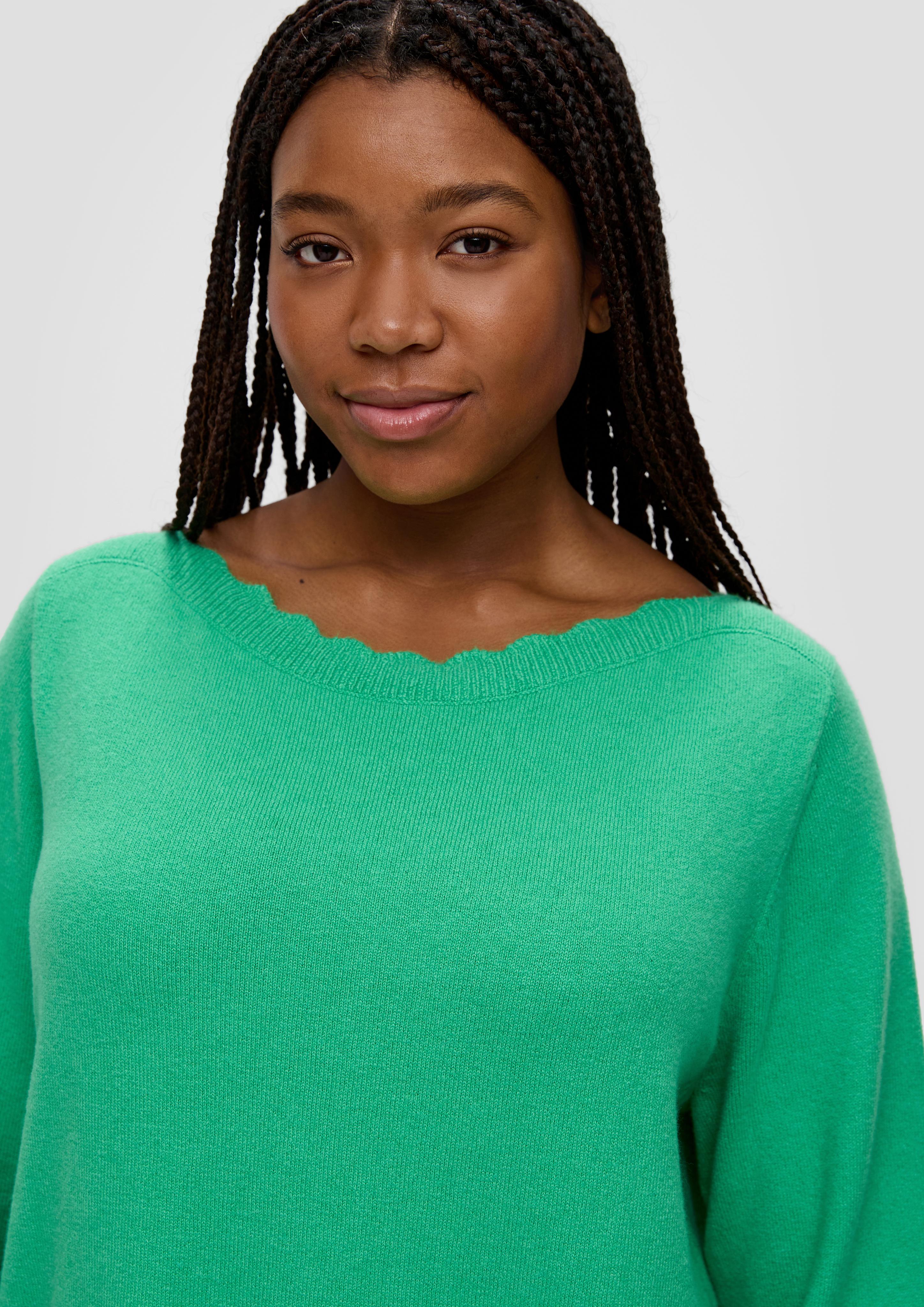 Strickpullover mit Wellen-Ausschnitt  2138182-7588