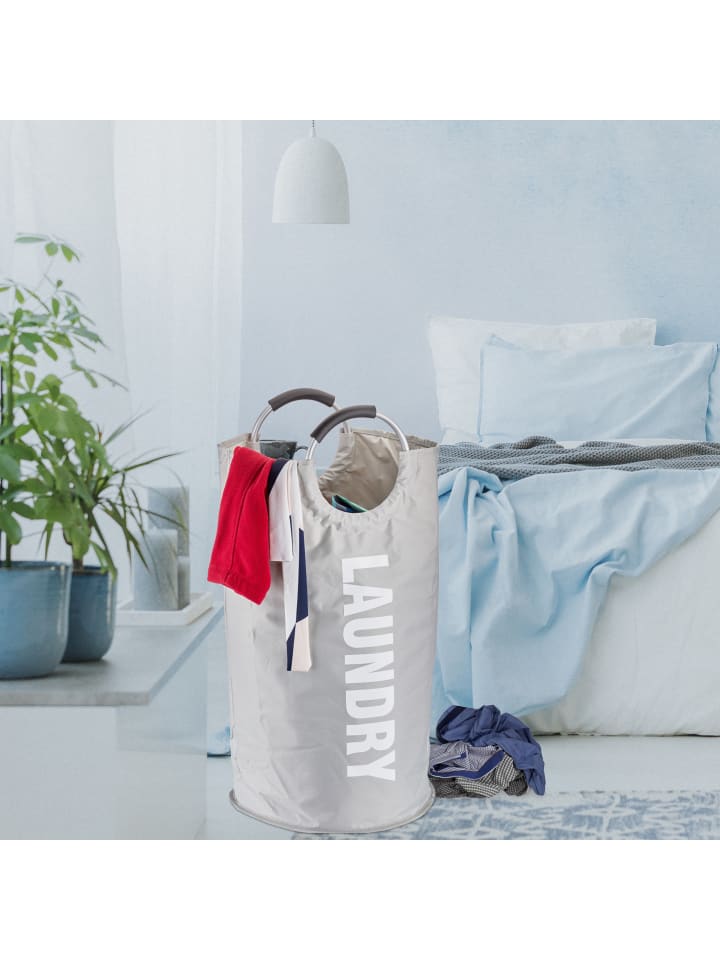 relaxdays Wäschekorb in Grau - (H)70 x Ø 38 cm günstig kaufen onesize