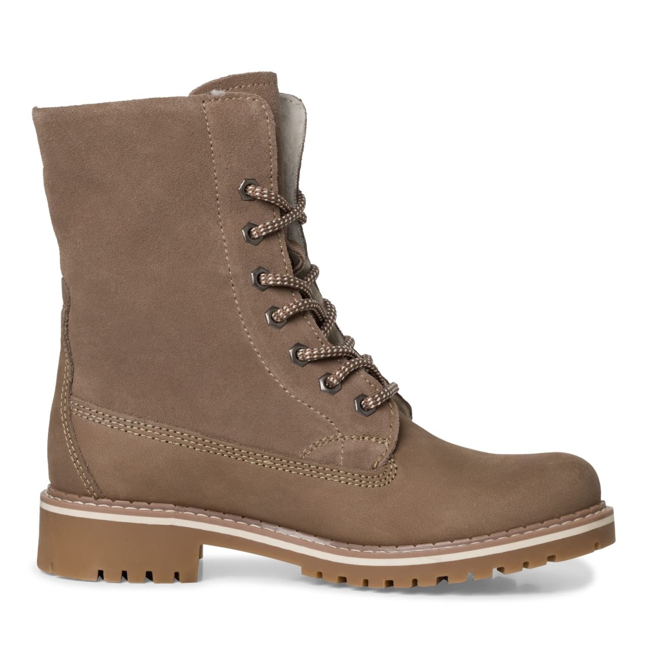TAMARIS Freizeit Schnürer taupe