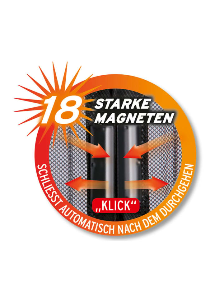 EASYmaxx Moskitonetz Magnetverschluß schwarz 90x210cm günstig kaufen onesize
