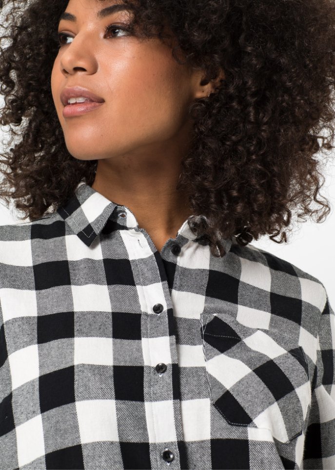 Flanell-Longbluse