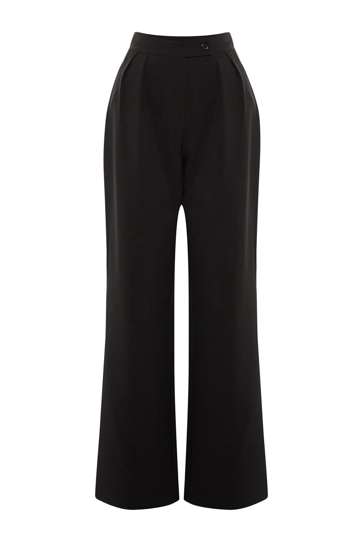 Trendyol Collection  Schwarze gewebte Hose mit weitem Bein und hoher Taille TWOAW22PL0066