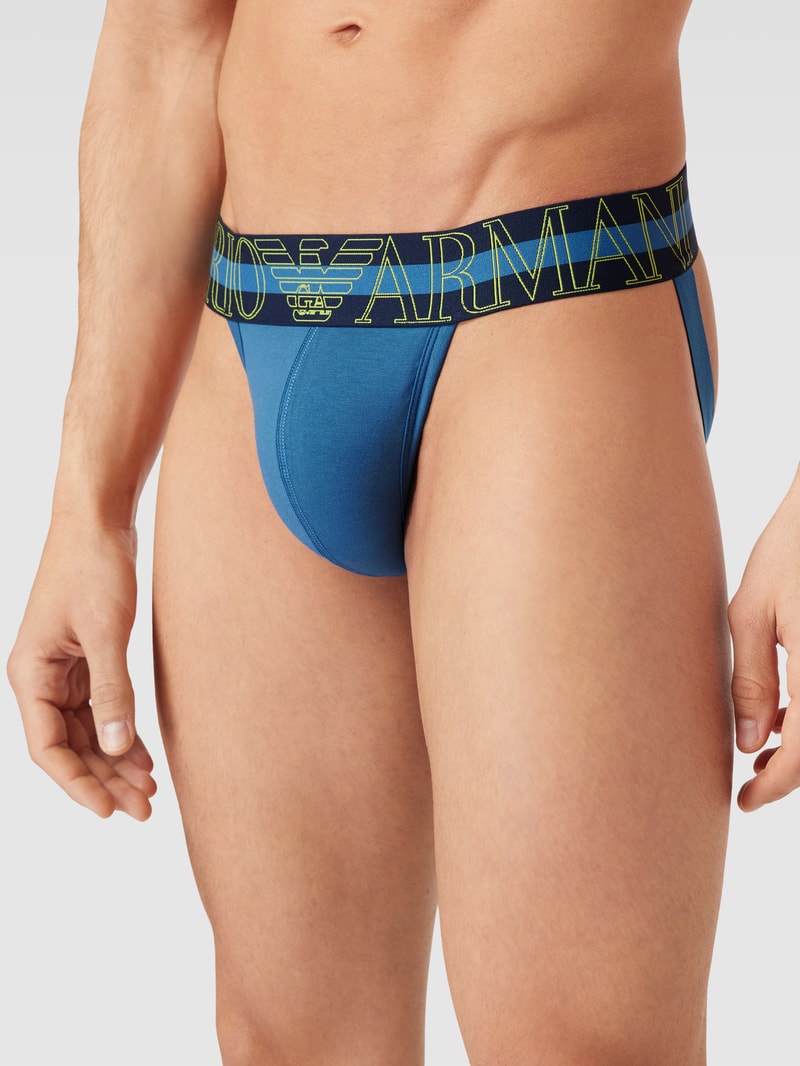 Jockstrap mit eingewebtem Logo Modell 'MEGALOGO' in blau