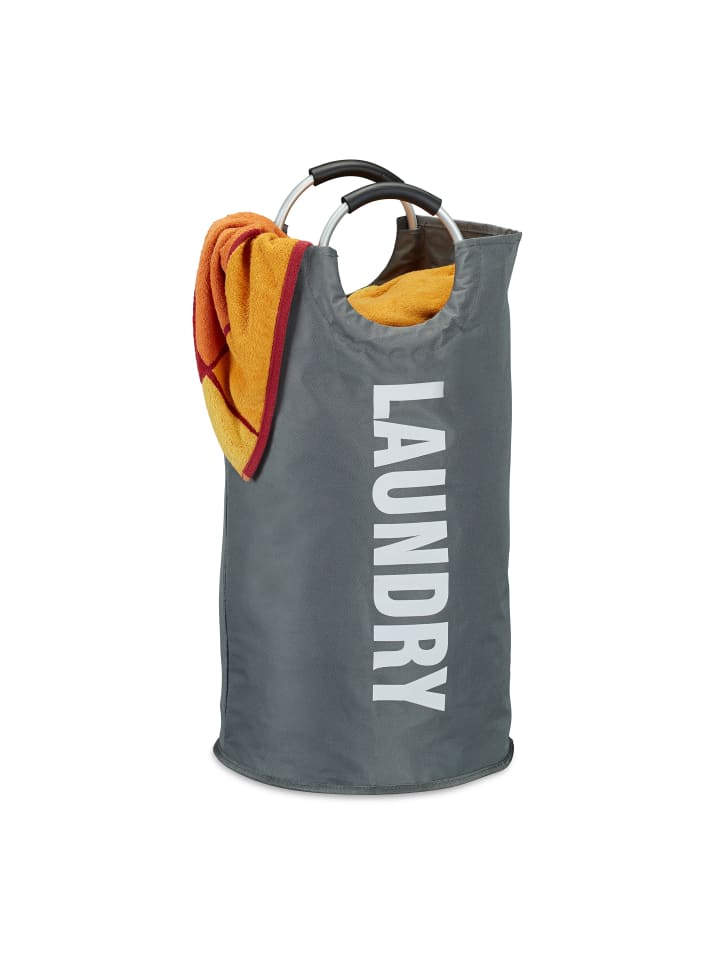 relaxdays Wäschekorb in Dunkelgrau - (H)70 x Ø 38 cm günstig kaufen onesize