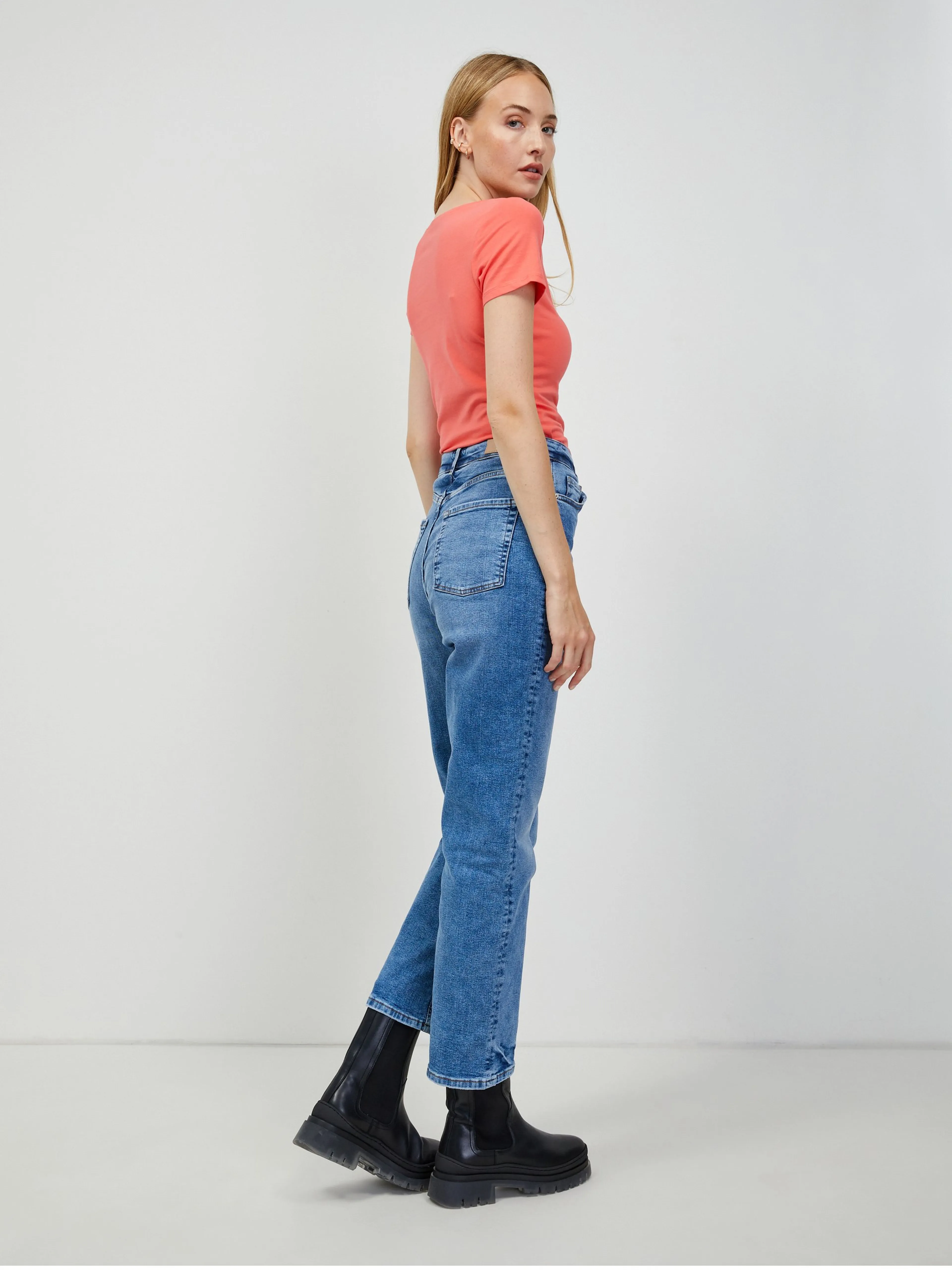 Orangefarbenes Basic T-Shirt ORSAY