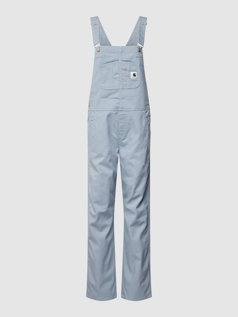 Latzhose mit Label-Detail in hellblau