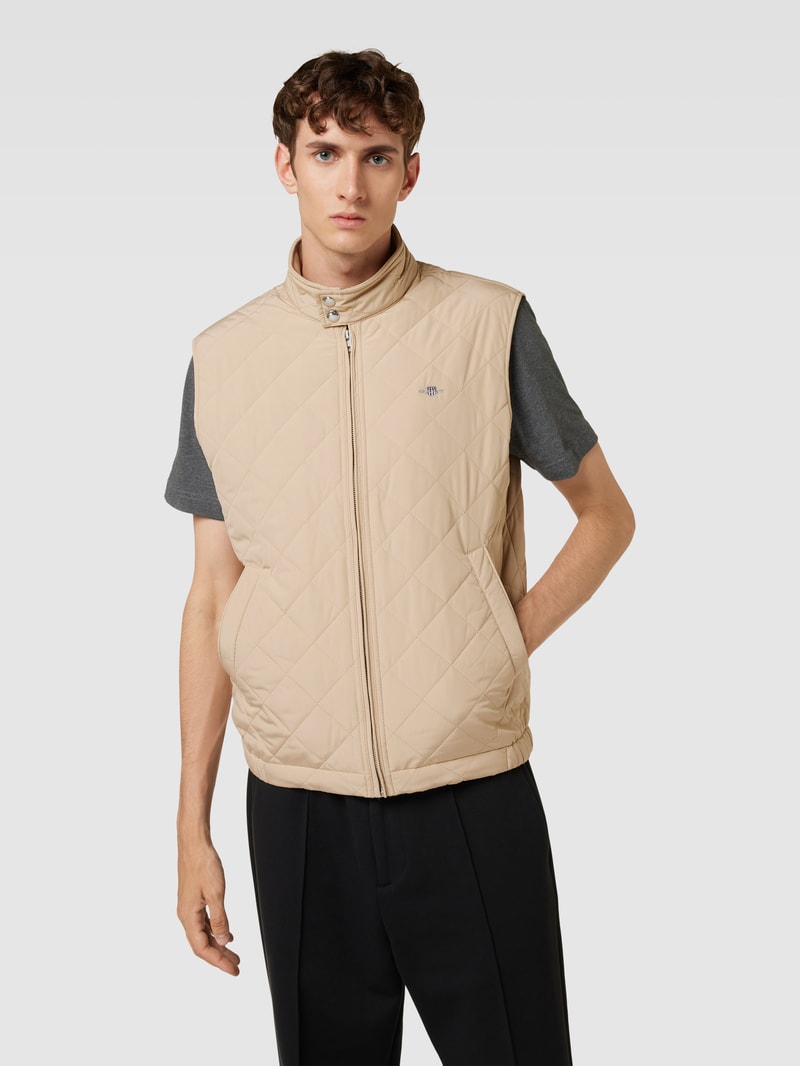 Weste mit Label-Stitching in beige