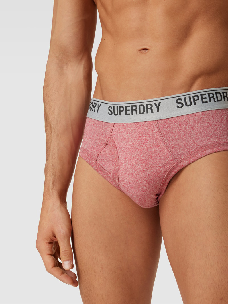 Slip mit Logo-Bund im 3er-Pack Modell 'BRIEF MULTI TRIPLE PACK' in rot